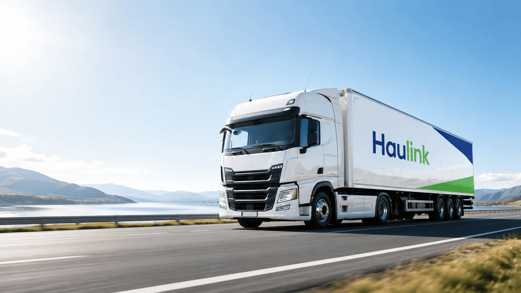 Haulink trailer in transit on a highway